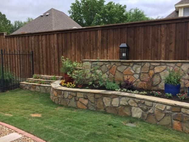 A recent stone walls job in the Fort Worth, TX area